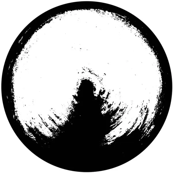 Μαύρο Και Άσπρο Αφηρημένο Στρογγυλό Σχήμα Σφραγίδα Grunge Φόντο — Διανυσματικό Αρχείο