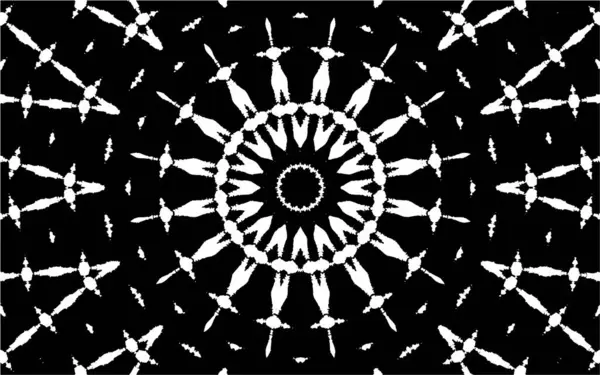 Черно Белый Декоративный Фон Калейдоскопическим Узором — стоковый вектор