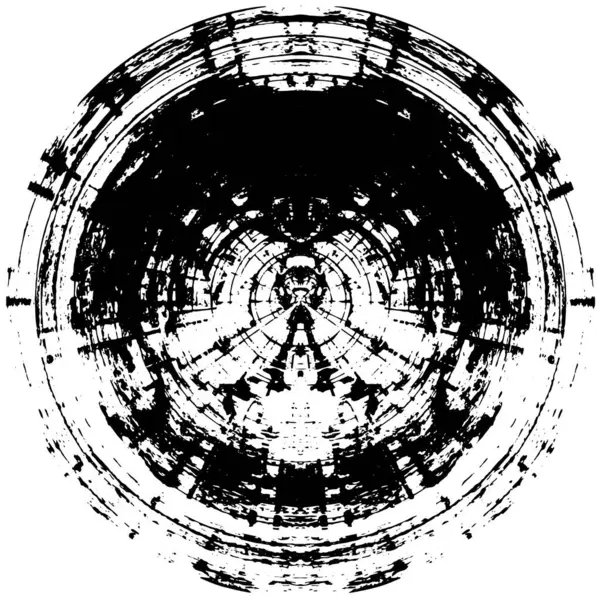 黒と白の抽象的な丸型スタンプグラウンジの背景 — ストックベクタ