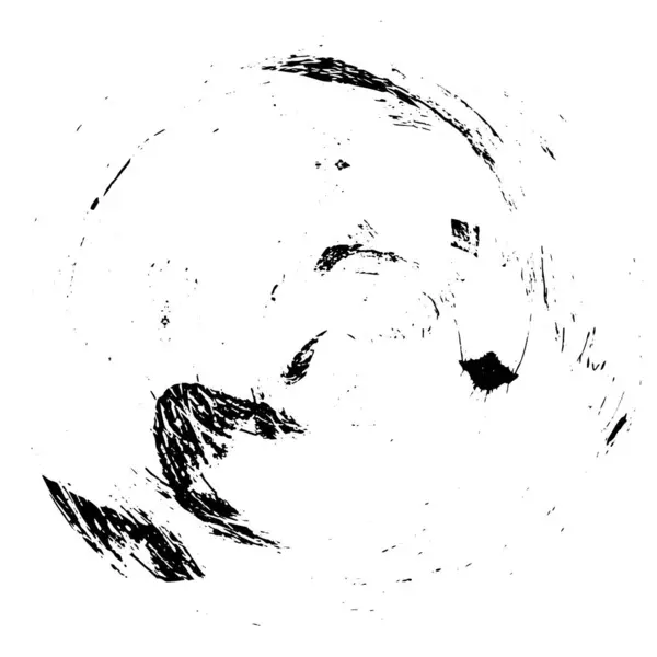 Schwarz Weiß Abstrakte Runde Form Stempel Grunge Hintergrund — Stockvektor