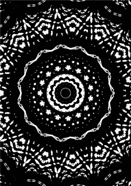 Süslü kaleydoskopik siyah beyaz arkaplan.