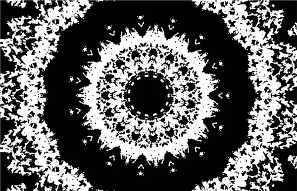 Süslü kaleydoskopik siyah beyaz arkaplan.