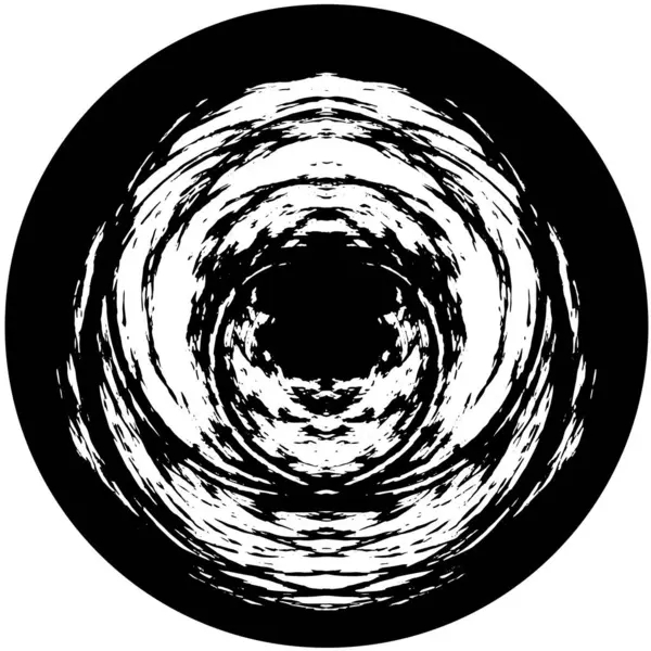 Монохромний Абстрактний Гранжевий Круглий Візерунок — стоковий вектор