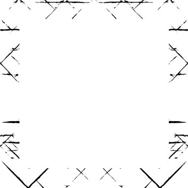 Beyaz arkaplanda grunge kare çerçeve, vektör illüstrasyonu.