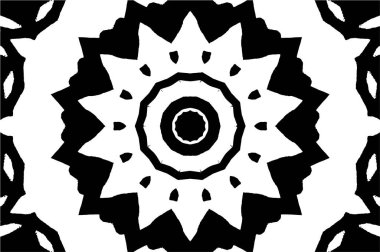 Siyah ve beyaz süslemeli arka plan. Mandala deseni.