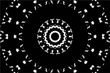Siyah ve beyaz süslemeli arka plan. Mandala deseni.