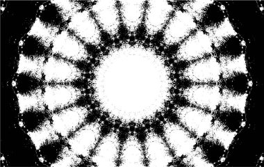 Kaleydoskopik desenli süslemeli siyah beyaz arkaplan