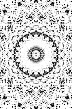Siyah ve beyaz süslemeli arka plan. Mandala deseni.