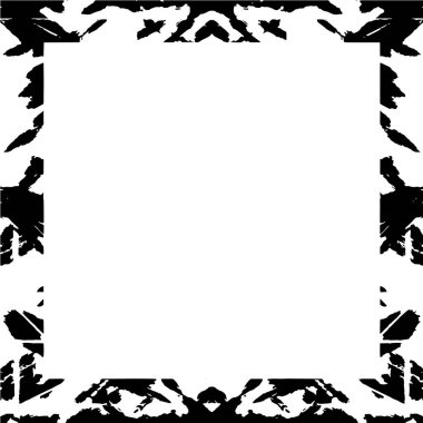 Beyaz arkaplanda grunge kare çerçeve, vektör illüstrasyonu.