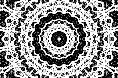 Siyah ve beyaz süslemeli arka plan. Mandala deseni.