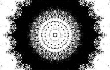 Kaleydoskopik desenli süslemeli siyah beyaz arkaplan