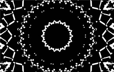 Siyah ve beyaz süslemeli arka plan. Mandala deseni.