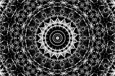 Siyah ve beyaz süslemeli arka plan. Mandala deseni.
