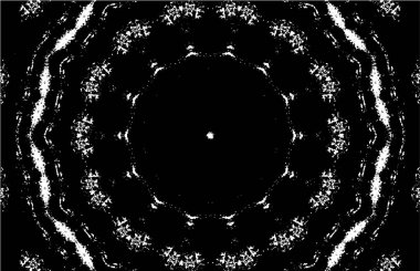 Kaleydoskopik desenli süslemeli siyah beyaz arkaplan