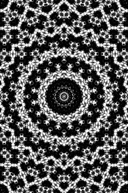 Siyah ve beyaz süslemeli arka plan. Mandala deseni.