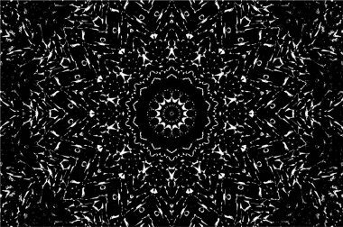 Kaleydoskopik desenli süslemeli siyah beyaz arkaplan