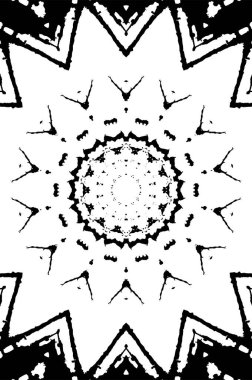 Siyah ve beyaz süslemeli arka plan. Mandala deseni.