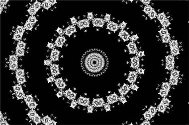 Siyah ve beyaz süslemeli arka plan. Mandala deseni.
