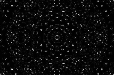 Süslü kaleydoskopik siyah beyaz arkaplan 