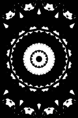 Siyah ve beyaz süslemeli arka plan. Mandala deseni.