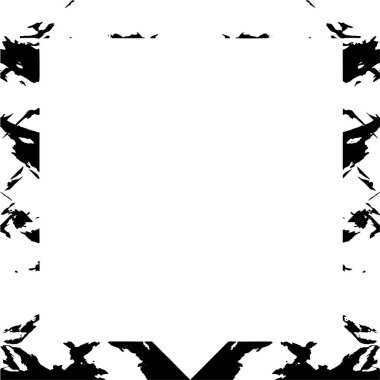 Beyaz arkaplanda grunge kare çerçeve, vektör illüstrasyonu.