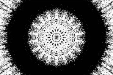 Kaleydoskopik desenli süslemeli siyah beyaz arkaplan