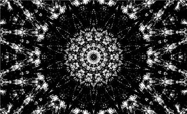 Kaleydoskopik desenli süslemeli siyah beyaz arkaplan