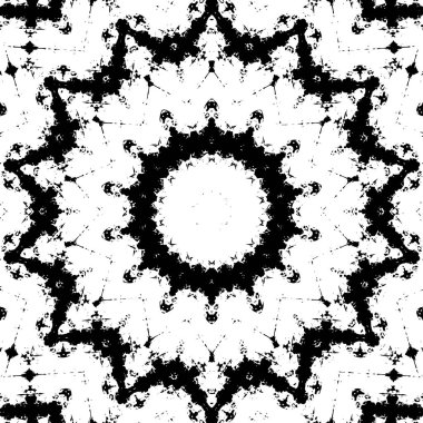 Kaleydoskopik desenli siyah ve beyaz süs arkaplanı
