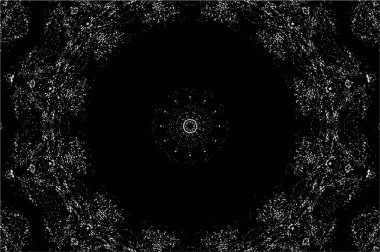 Kaleydoskopik desenli süslemeli siyah beyaz arkaplan