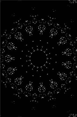 Süslü kaleydoskopik siyah beyaz arkaplan.