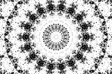 Siyah ve beyaz süslemeli arka plan. Mandala deseni.