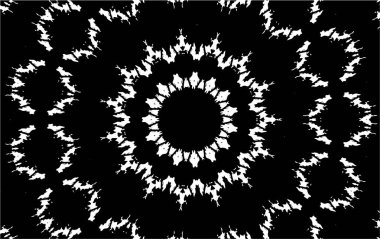Süslü kaleydoskopik siyah beyaz arkaplan.