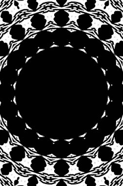 Siyah ve beyaz süslemeli arka plan. Mandala deseni.