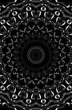 Siyah ve beyaz süslemeli arka plan. Mandala deseni.