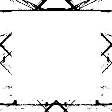 Beyaz arkaplanda grunge kare çerçeve, vektör illüstrasyonu.