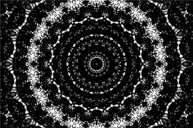 Siyah ve beyaz süslemeli arka plan. Mandala deseni.