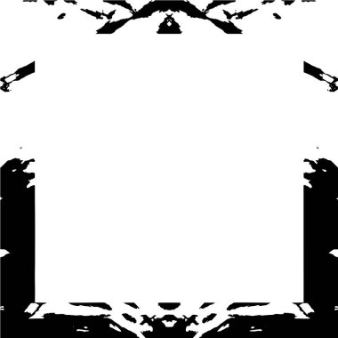 Beyaz arkaplanda grunge kare çerçeve, vektör illüstrasyonu.