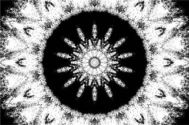 Kaleydoskopik desenli süslemeli siyah beyaz arkaplan