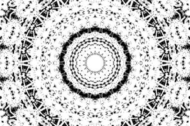 Siyah ve beyaz süslemeli arka plan. Mandala deseni.