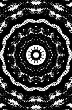 Siyah ve beyaz süslemeli arka plan. Mandala deseni.