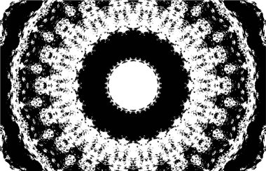 Kaleydoskopik desenli süslemeli siyah beyaz arkaplan