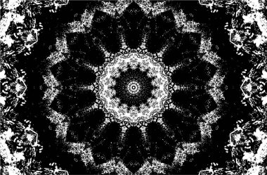 Dekoratif siyah beyaz arka plan. Mandala deseni.