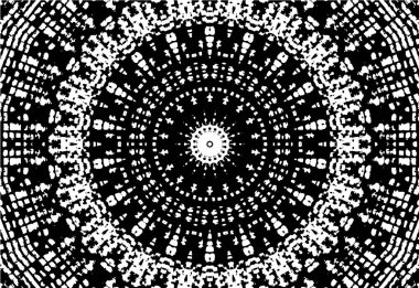 Siyah ve beyaz süslemeli arka plan. Mandala deseni.