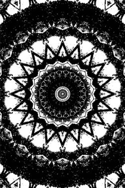Siyah ve beyaz süslemeli arka plan. Mandala deseni.