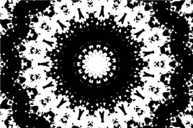 Kaleydoskopik süslemeli siyah beyaz arkaplan