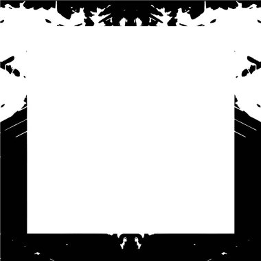 Beyaz arkaplanda grunge kare çerçeve, vektör illüstrasyonu.