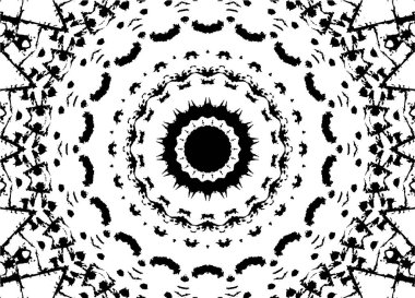 Siyah ve beyaz süslemeli arka plan. Mandala deseni.