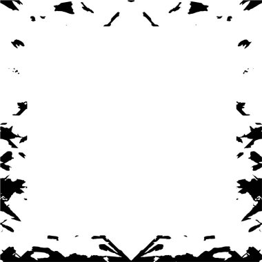 Beyaz arkaplanda grunge kare çerçeve, vektör illüstrasyonu.