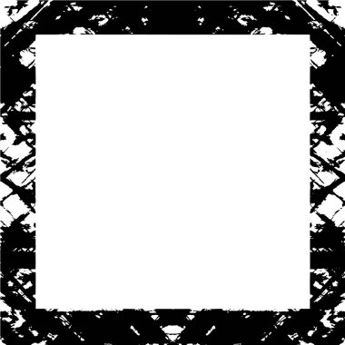 Beyaz arkaplanda grunge kare çerçeve, vektör illüstrasyonu.