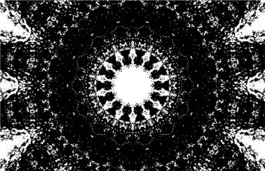 Kaleydoskopik desenli süslemeli siyah beyaz arkaplan